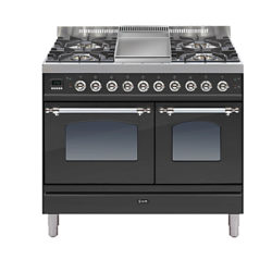 ILVE PDN100FE3 Milano Freestanding Dual Fuel Range Cooker Matt Black